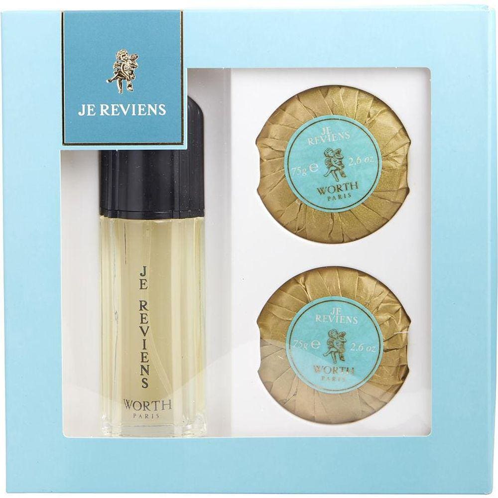 Cx De Presente Feminino Je Reviens Worth Eau De Toilette Spray 50 Ml + Sabonete Perfumado 2 X 76 Ml