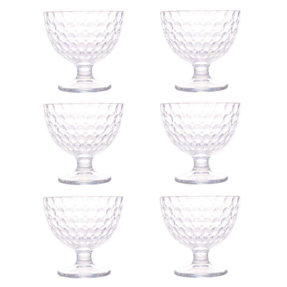 Conjunto 6 Taças de Vidro Para Sobremesa Bolhas 298ml Lyor