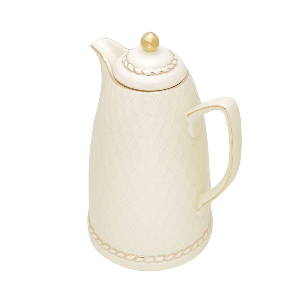 Garrafa Térmica de Porcelana Renda Creme 900ml Wolff