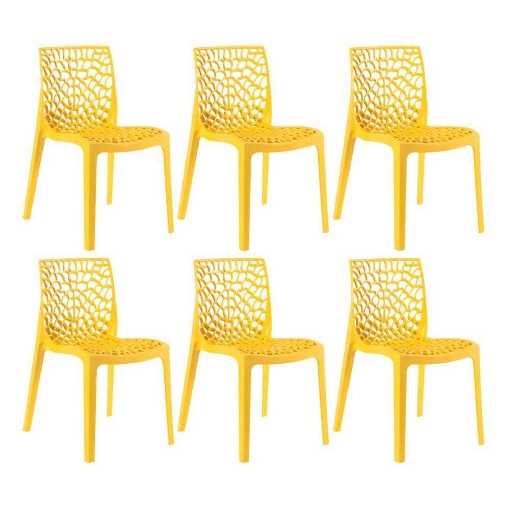 Kit 6 Cadeiras Gruvyer Amarelo
