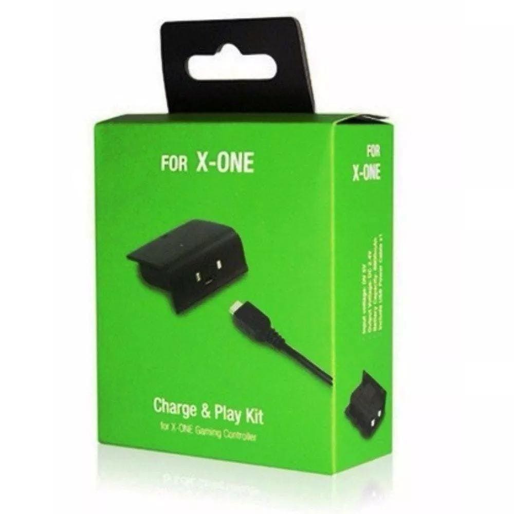 Bateria E Cabo Carregador Controle Xbox One Charge Play Kit