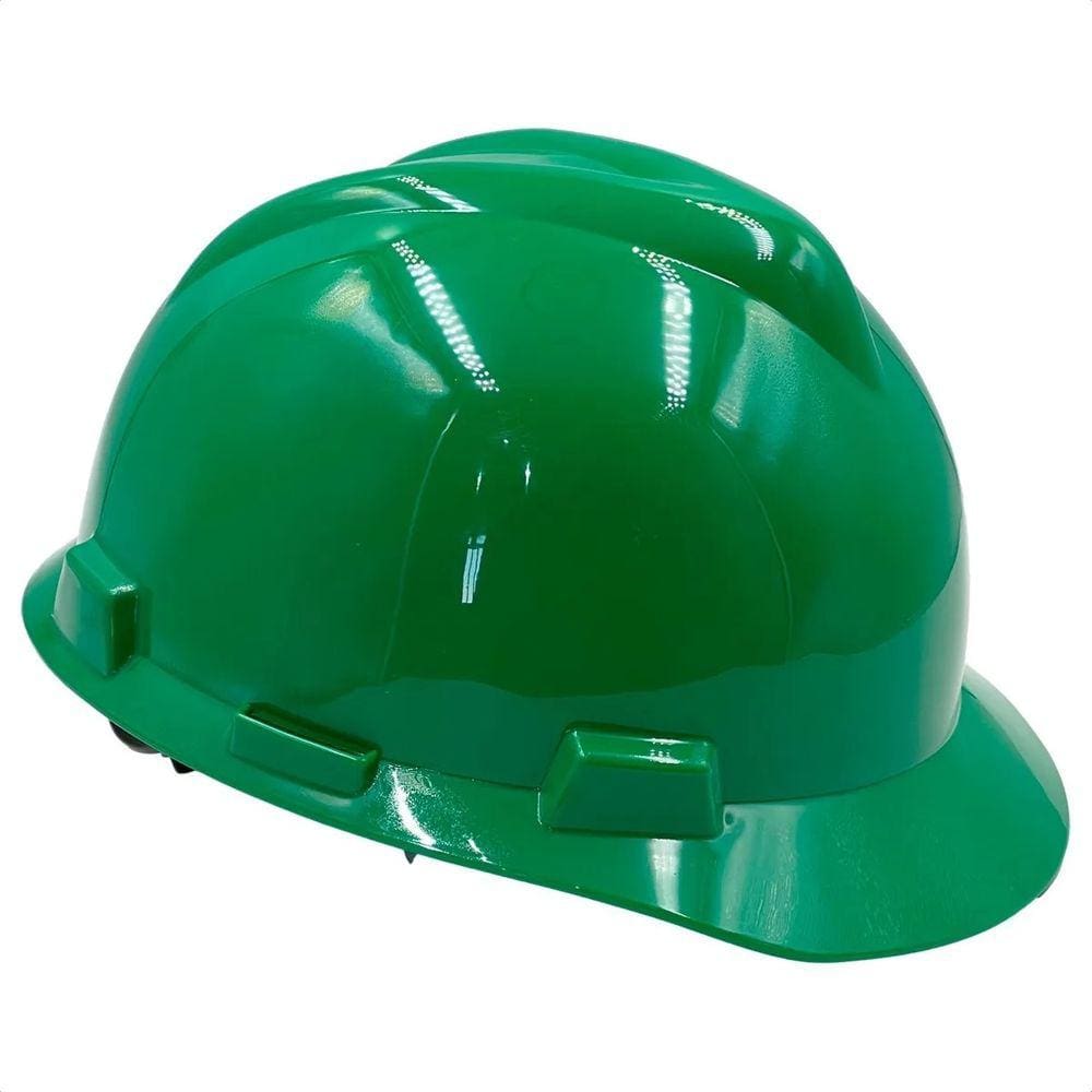 Capacete MSA V-Gard C/ Carneira Push Key e Jugular Verde CA 498
