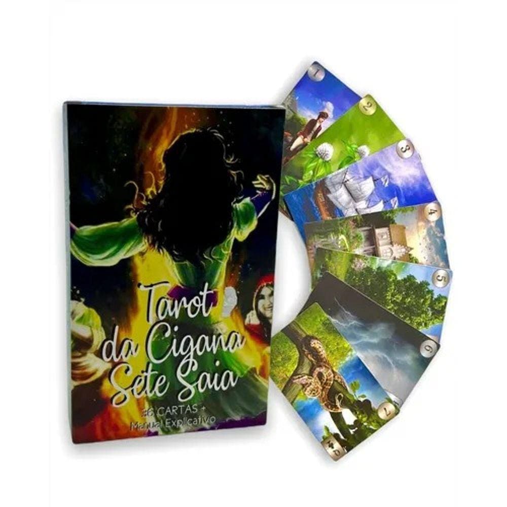 Baralho Tarô da Cigana Sete Saia 36 Cartas com Manual