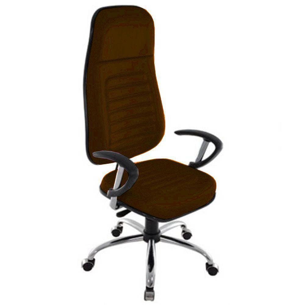 Cadeira Presidente Com Espaldar Alto Linha Blenda Marrom