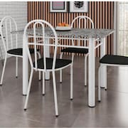 Conjunto Mesa e 4 Cadeiras Monique Artefamol Branco/Preto