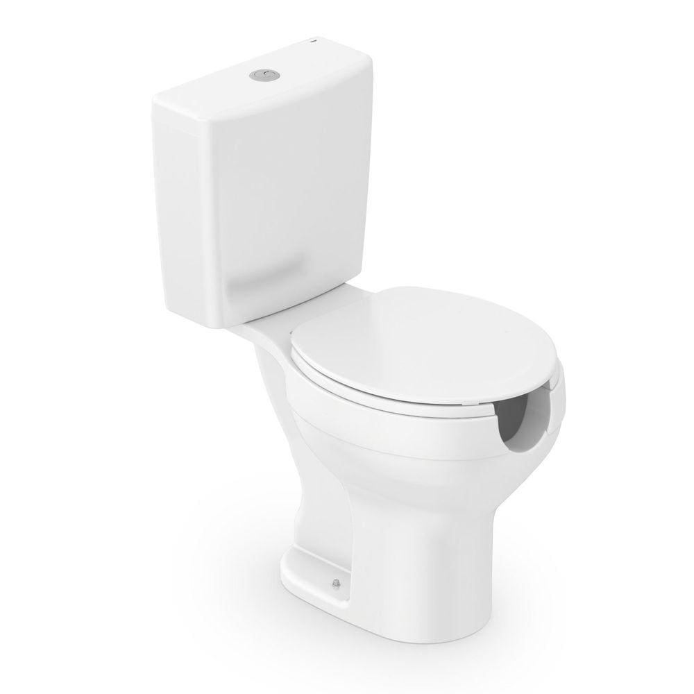 Kit Vaso Sanitário com Caixa Acoplada e Assento com Abertura Acesso Incepa Branco Brilhante