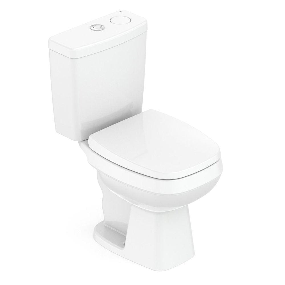 Kit Vaso Sanitário com Caixa Acoplada Smart Clean® Harpic e Assento Soft Close City Celite Branco