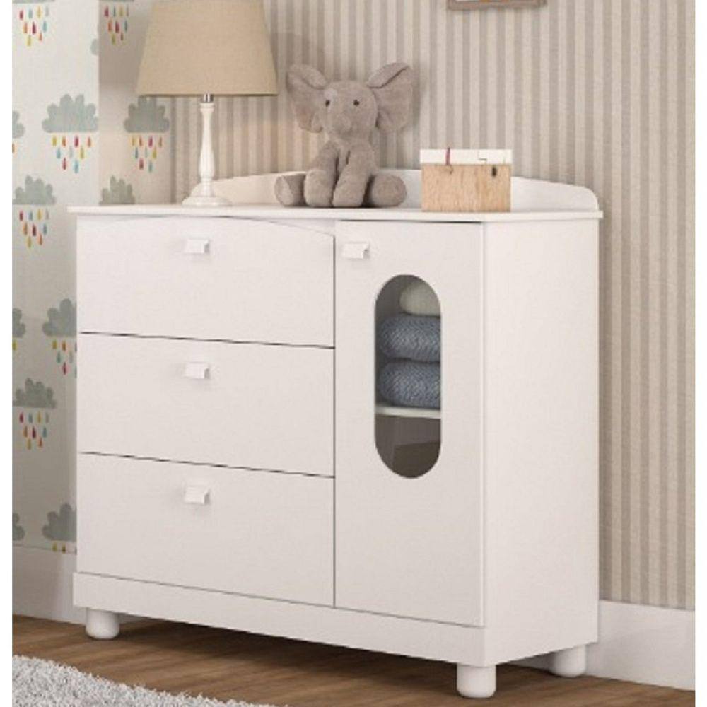 Cômoda Infantil 4 Gavetas Florida Espresso Móveis Branco