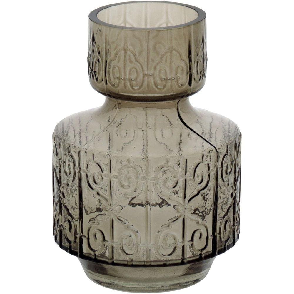 VASO 22x16x16cm VIDRO CINZA
