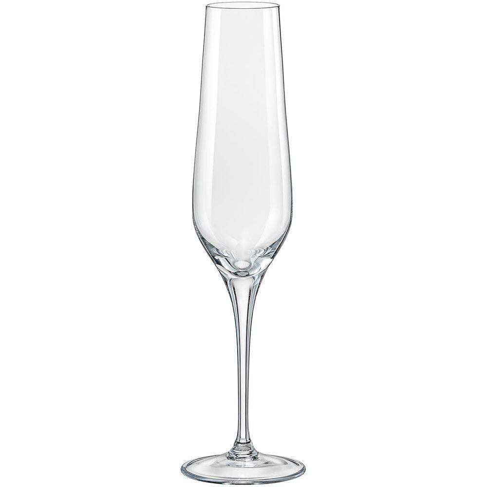 BOHEMIA REBECCA TAÇA CHAMPANHE 26x7x7cm 195ml CRISTAL TRANSP 6PÇ