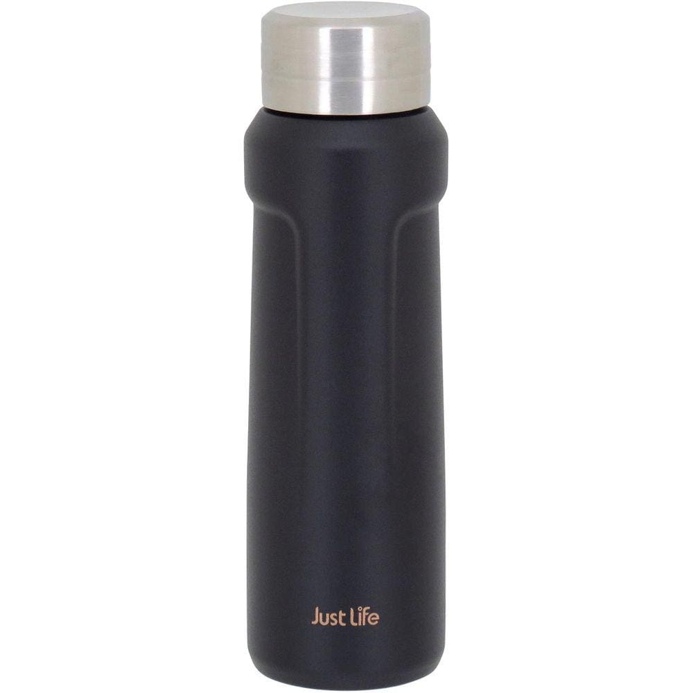 JUST LIFE GARRAFA TÉRMICA 23x7x7cm 500ml INOX PRETO PAREDE DUPLA