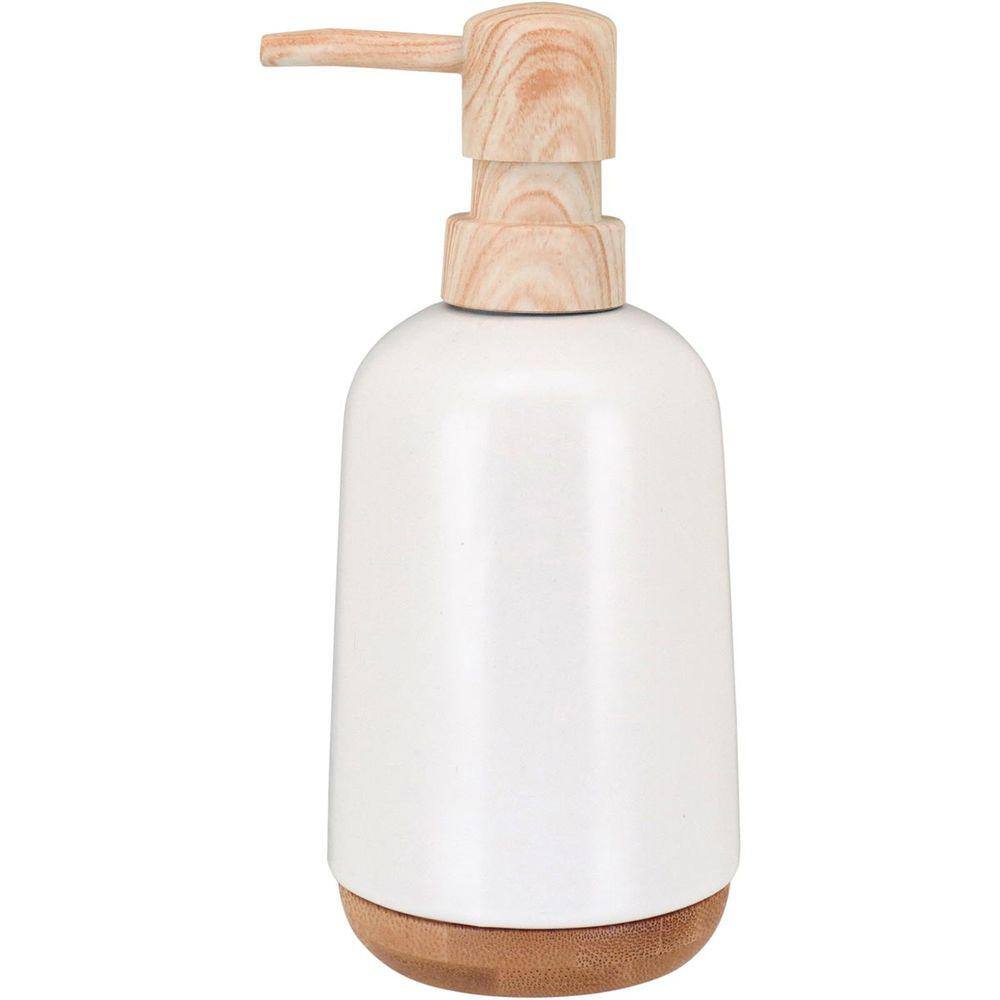 PORTA SABONETE LIQUIDO 200ml CERÂMICA BRANCO