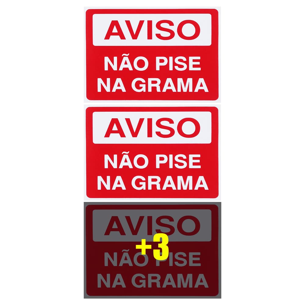 Combo 6 Placas De Sinalização Aviso Não Pise Na Grama 20x15 Acesso - S-230 F9e