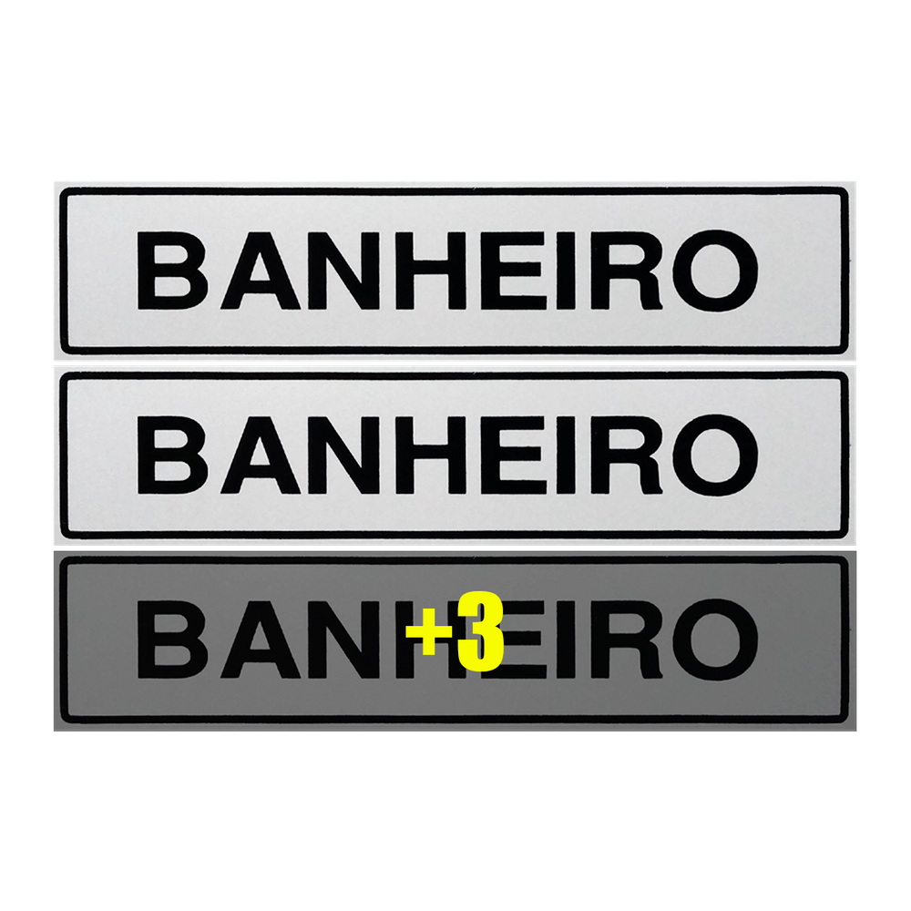 Combo 6 Placas De Sinalização Banheiro 30x7 Acesso - B-510 F9e