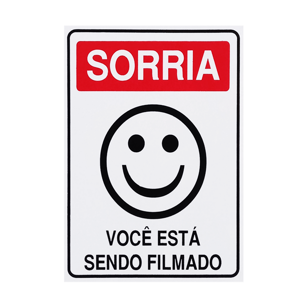 Placa De Sinalização Sorria Você Está Sendo Filmado 15x20 Acesso - P-26 F9e