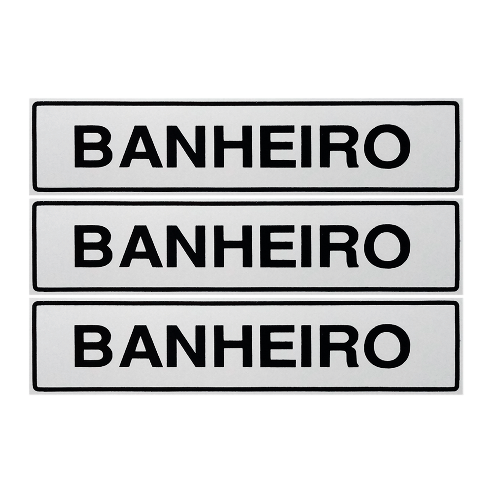 Combo 3 Placas De Sinalização Banheiro 30x7 Acesso - B-510 F9e
