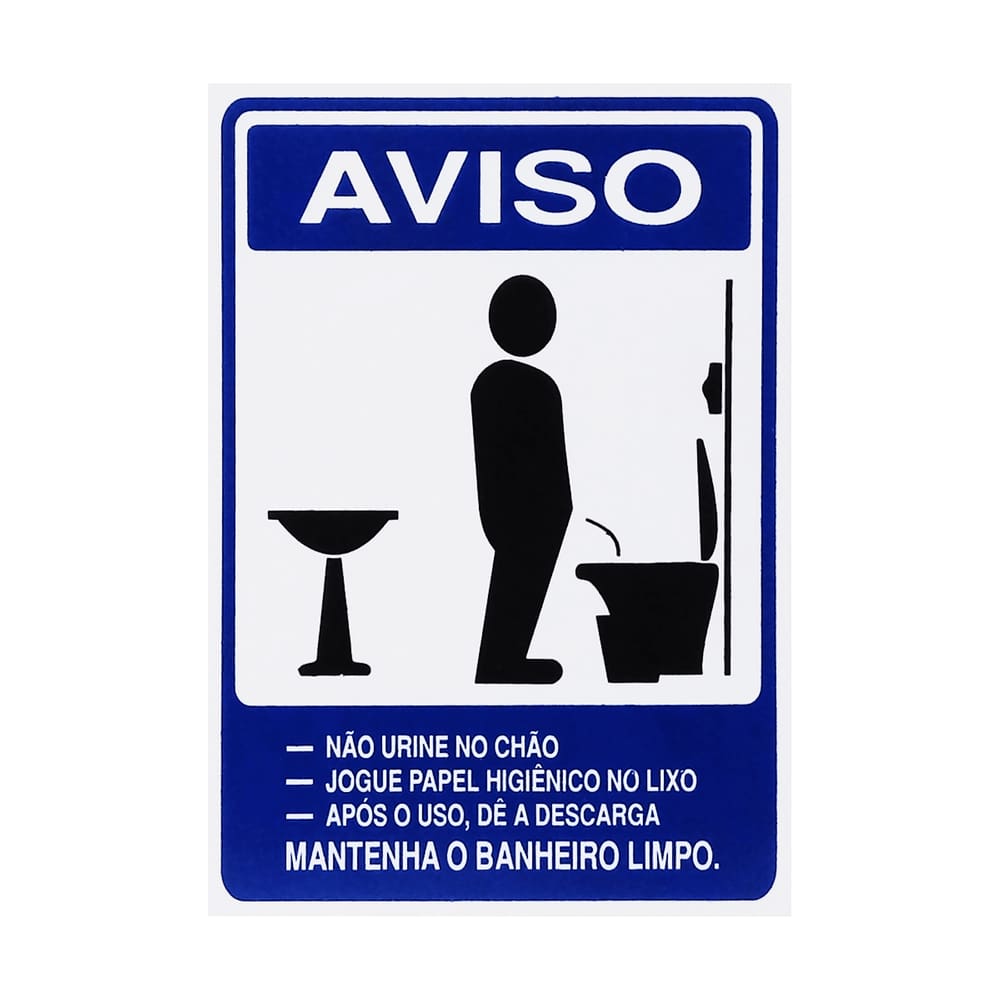 Placa De Sinalização Mantenha O Banheiro Limpo Masculino 15x20 Acesso - S-232 F9e