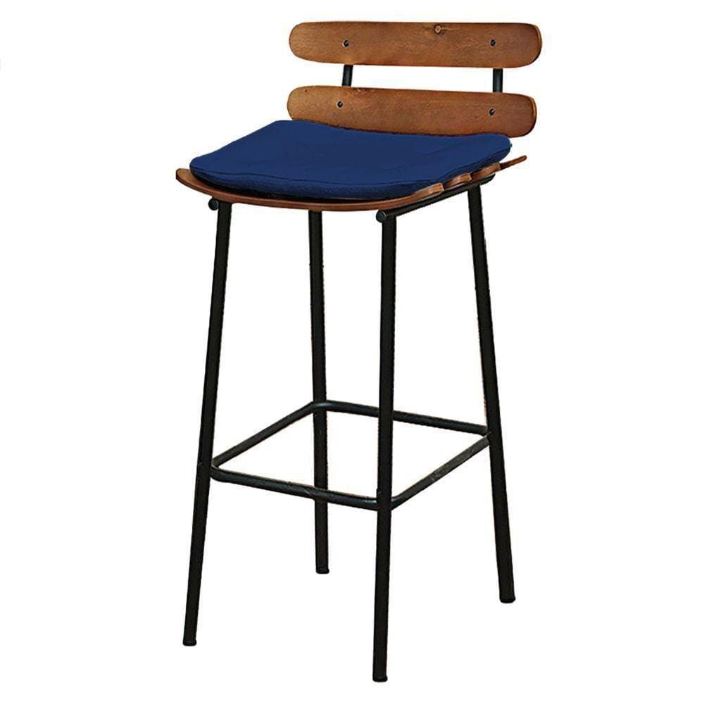 Banqueta Alta Costela Decorativa Assento Em Tecido Suede