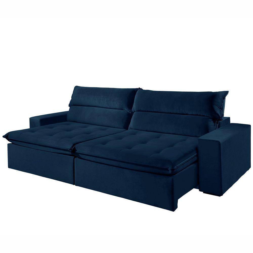 Sofa retratil reclinavel azul escuro Extra