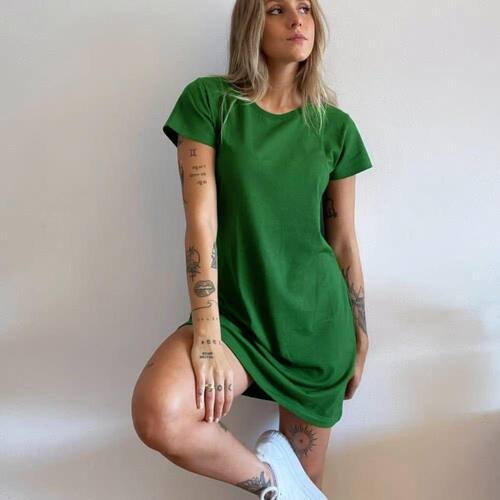 Vestido T-Shirt Camisetão Aveloz Verde Bandeira Extra