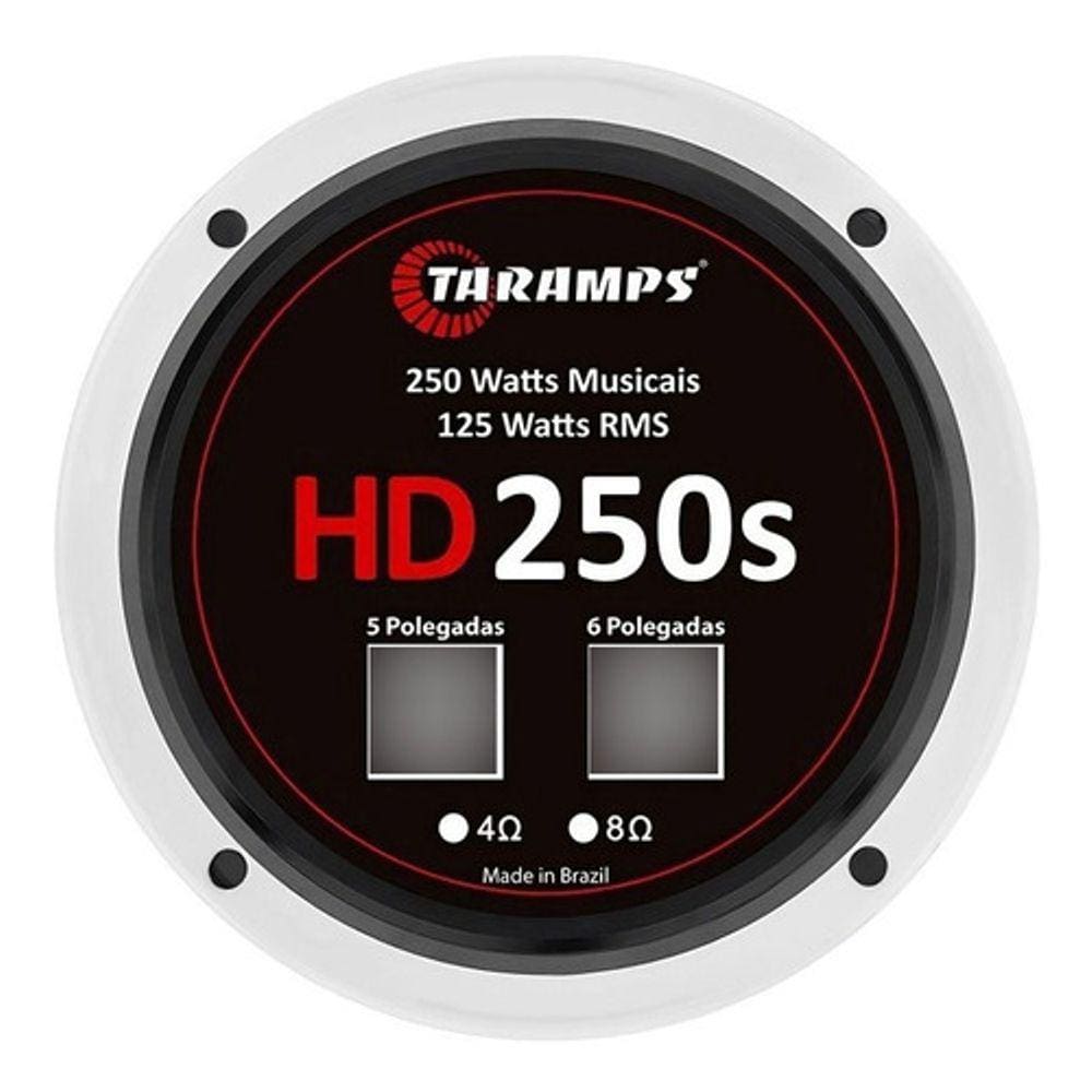 Alto Falante Woofer 7Driver HD250S TARAMPS 4 OHMS 6 Polegada