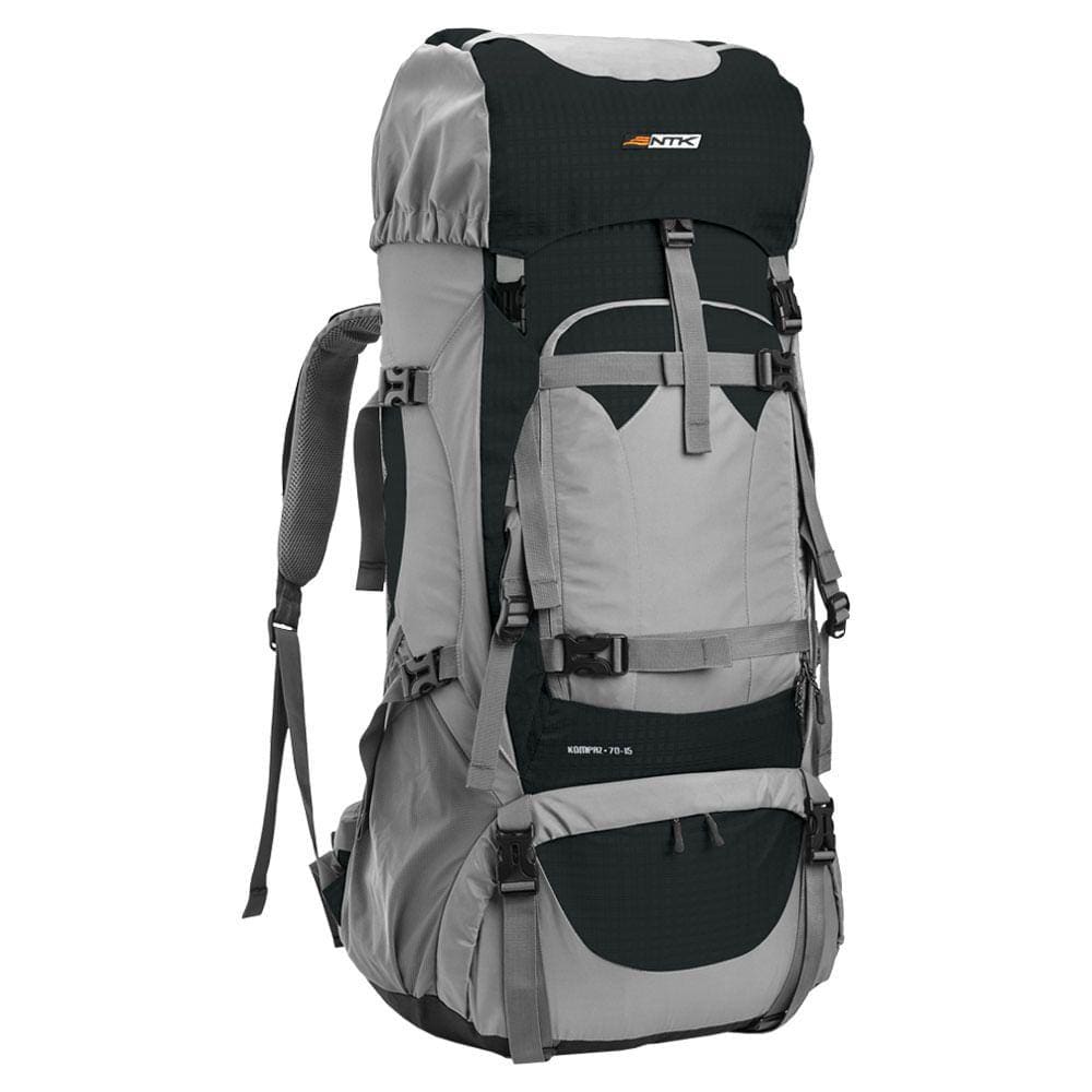 Mochila Cargueira Kompaz 70+15L GT NTK Capa Chuva Preta