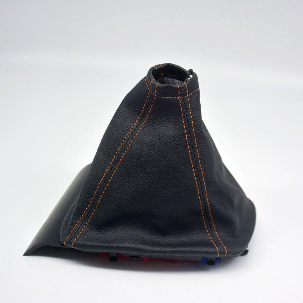 Coifa de alavanca de câmbio para o carro CHEVROLET Onix / Prisma 2013-2019 PRETA C/ LARANJA (Base PRETA)