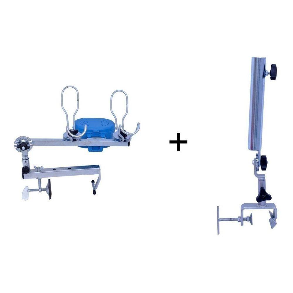 Suporte Vara P/ Barco 2 Varas + Suporte De Guarda Sol Borda
