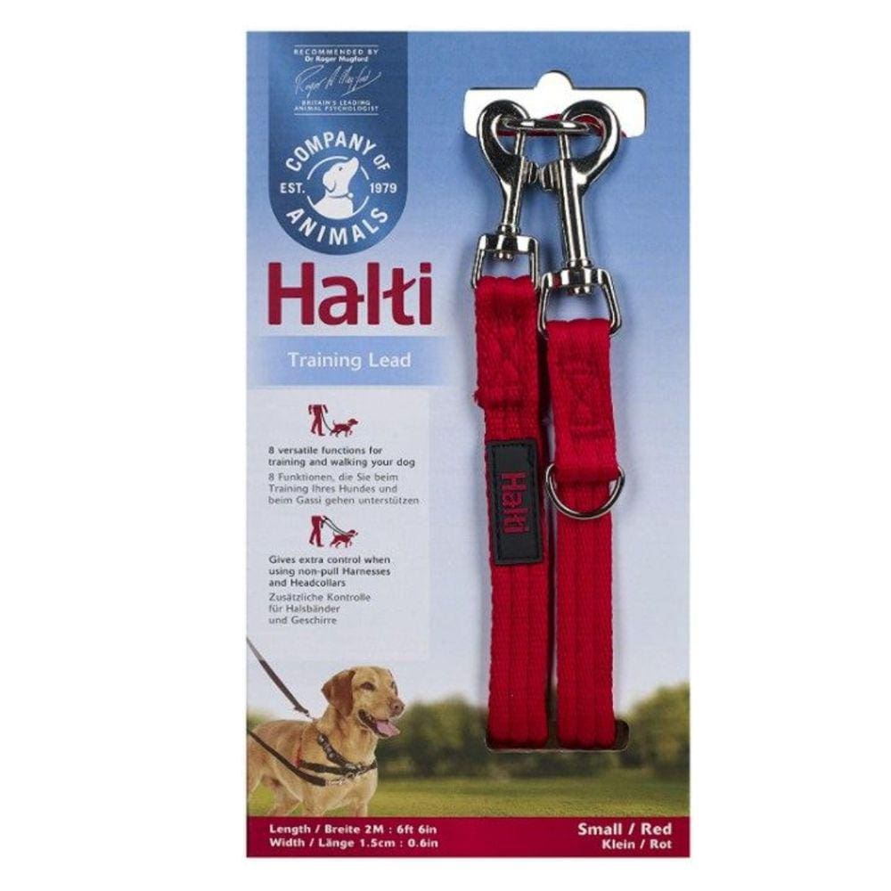 Guia para cachorro Halti Training Lead com duas pontas - Vermelho Pequena