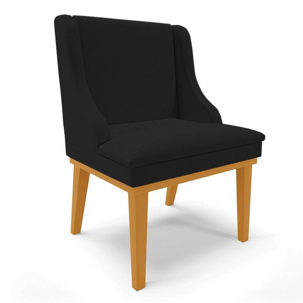 Cadeira De Jantar Liz Base Madeira Castanho A79 Preto
