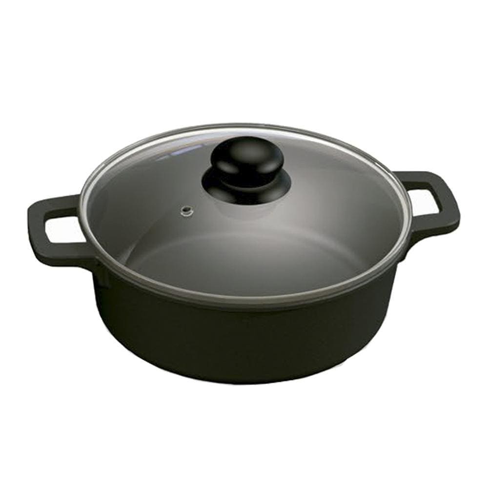 Panela Ferro Fundido Nº 18 Tampa Vidro 1,5 Litros Faires