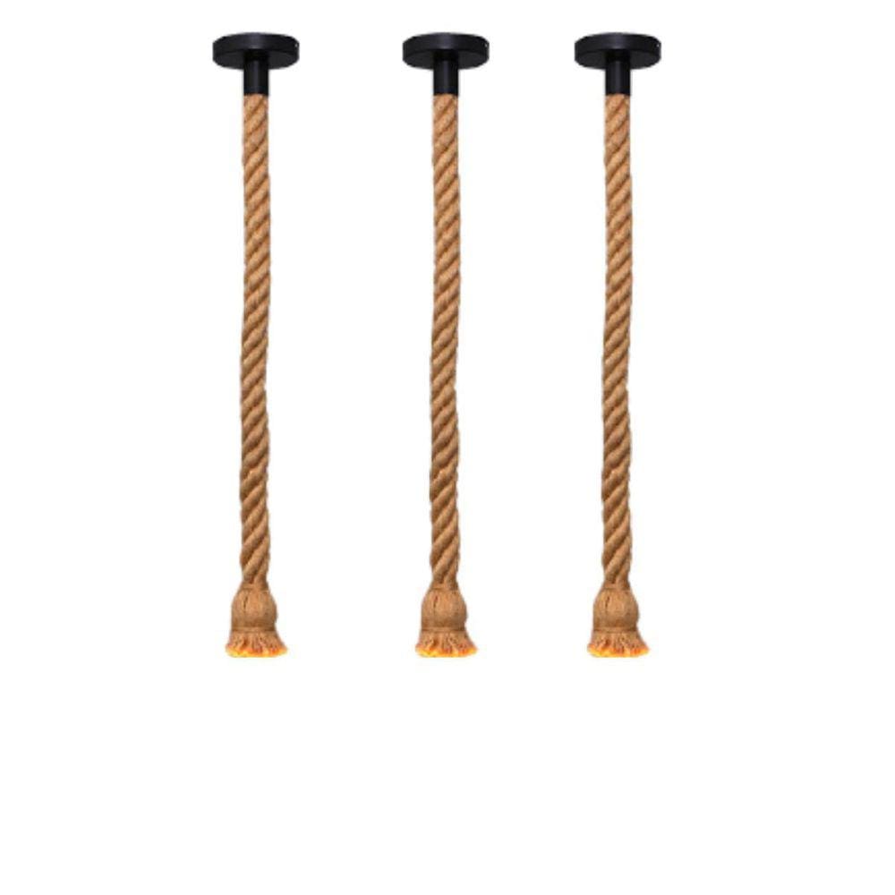 3 Cordas Pendente Sisal Retro Rústico Vintage 1,80M Nó Laço