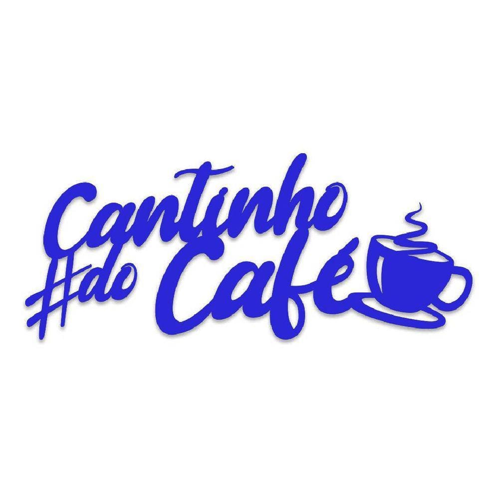 Cantinho Do Café Placa Frase Decoração Parede Quadro Azul