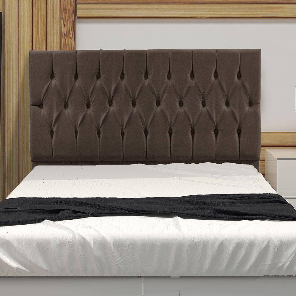Cabeceira Casal 1,95M Madrid Suede Marrom