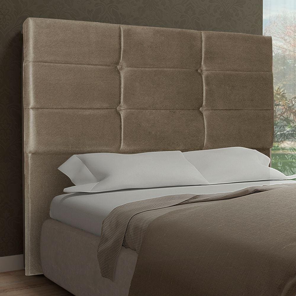 Cabeceira Casal 1,40M Toquio Suede Bege