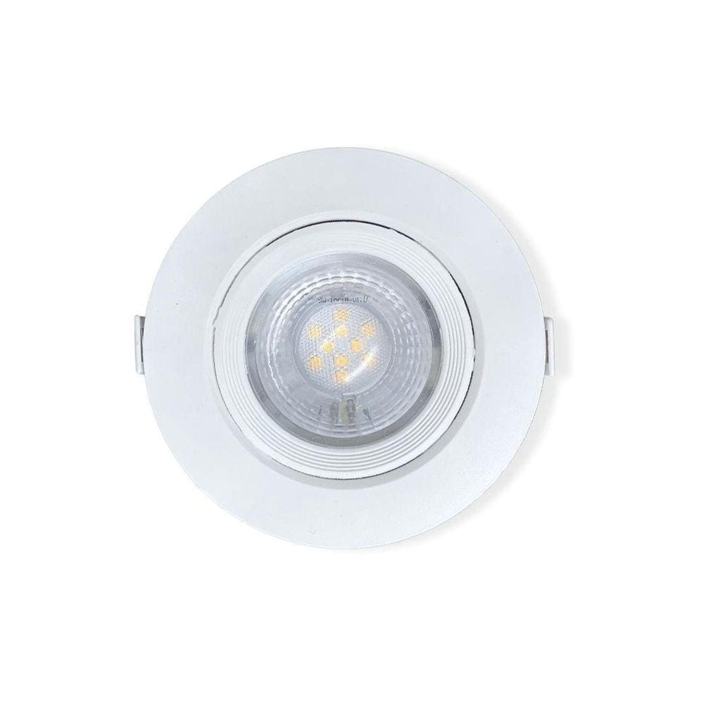 Spot Led Embutido 9W Bivolt Redondo 3000K Branco Quente
