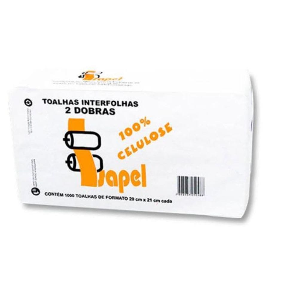 Toalhas Interfolhas 2D 100% Celulose Virgem Com 1000 20X21 Isapel