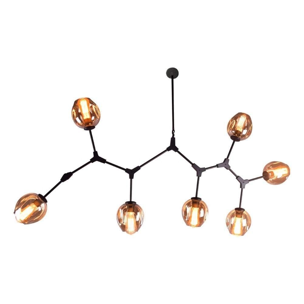 Pendente Orbe Bella Iluminação Preto/Champagne