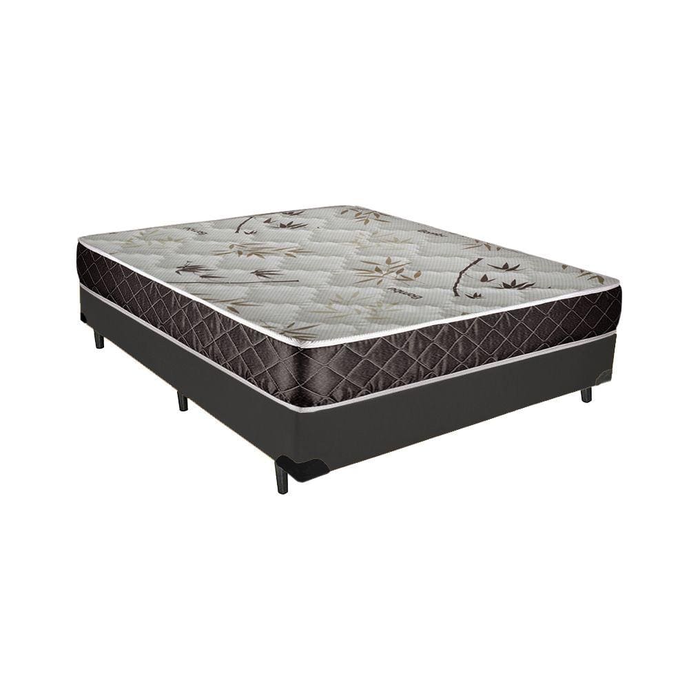 Cama Box Casal Colchão Alana Espuma D20 Acolchões + Box Sintético 54x138x188