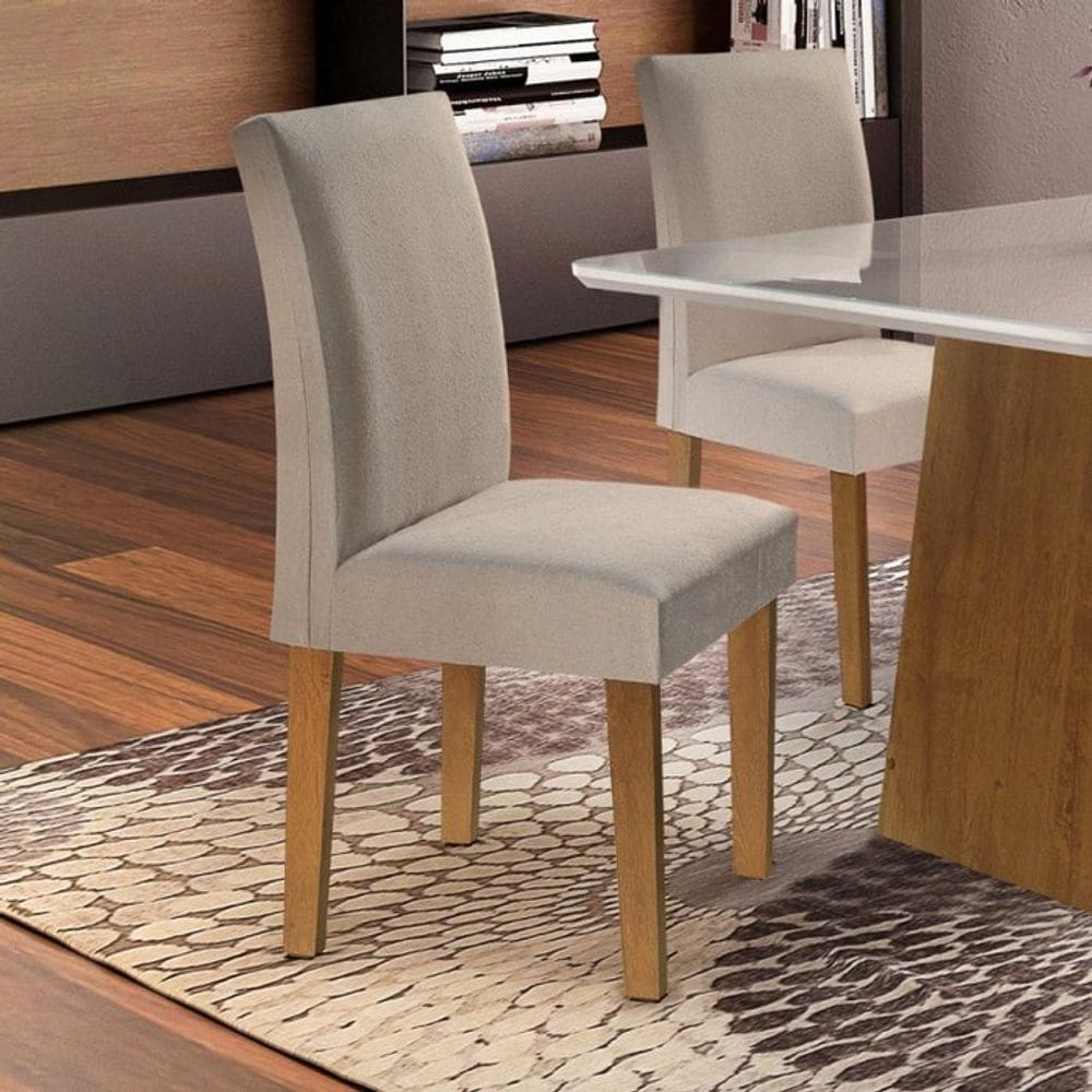 Conjunto 2 Cadeiras Estofadas Espanha Espresso Móveis Ype/Linho