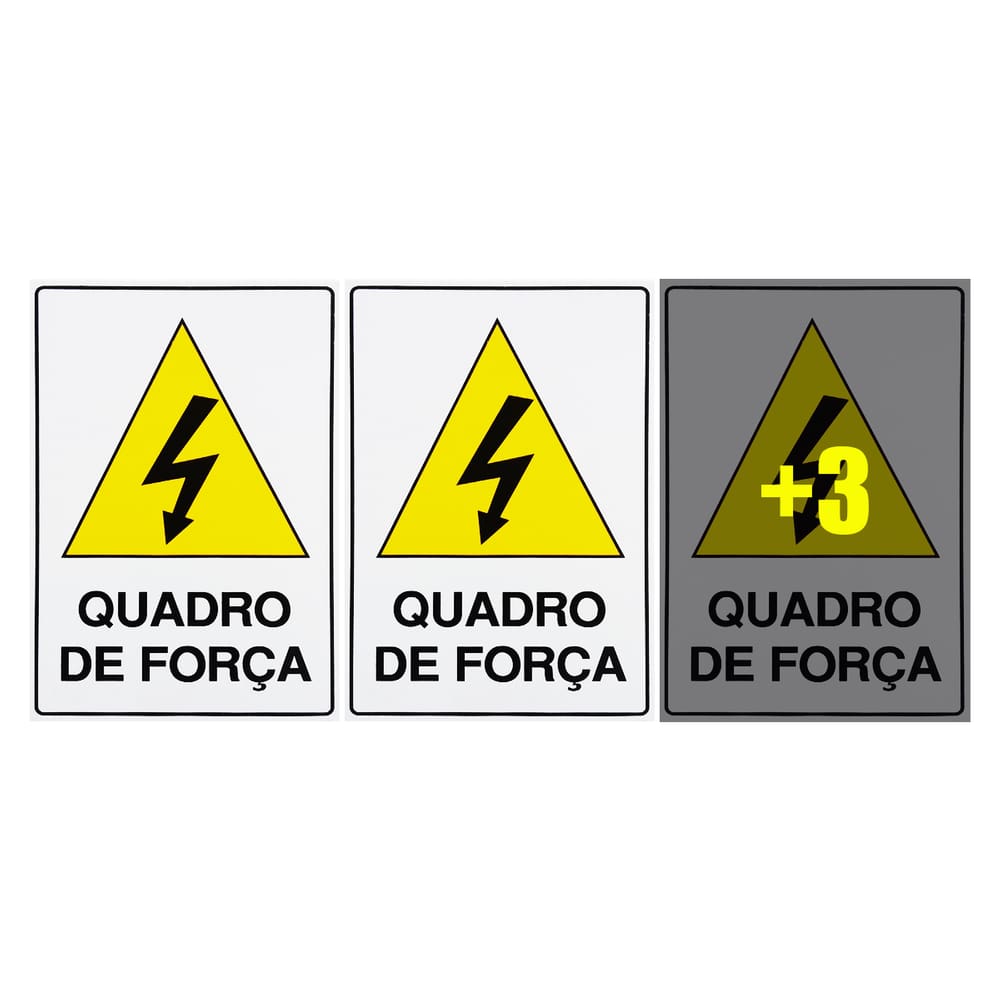 Combo 6 Placas De Sinalização Quadro De Força 20x30 Acesso - S-217/1 F9e