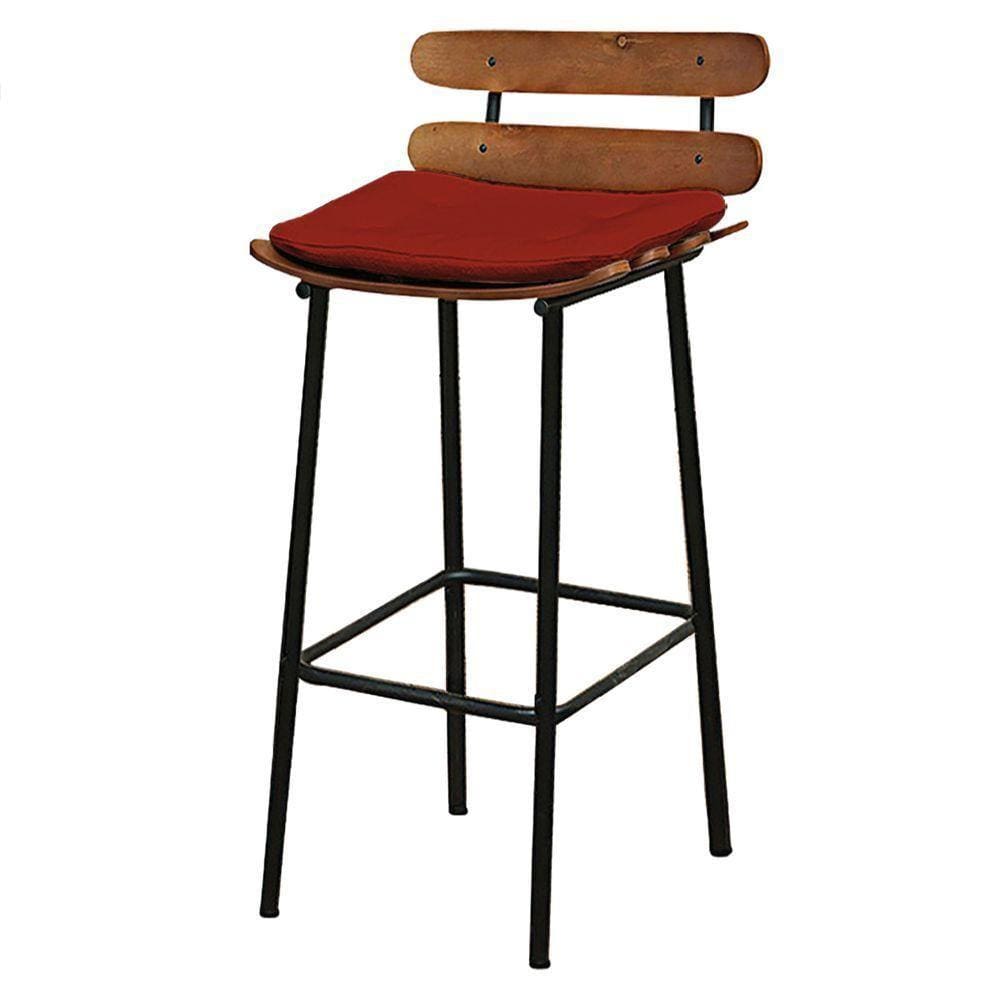 Banqueta Alta Costela Decorativa Assento Em Tecido Suede