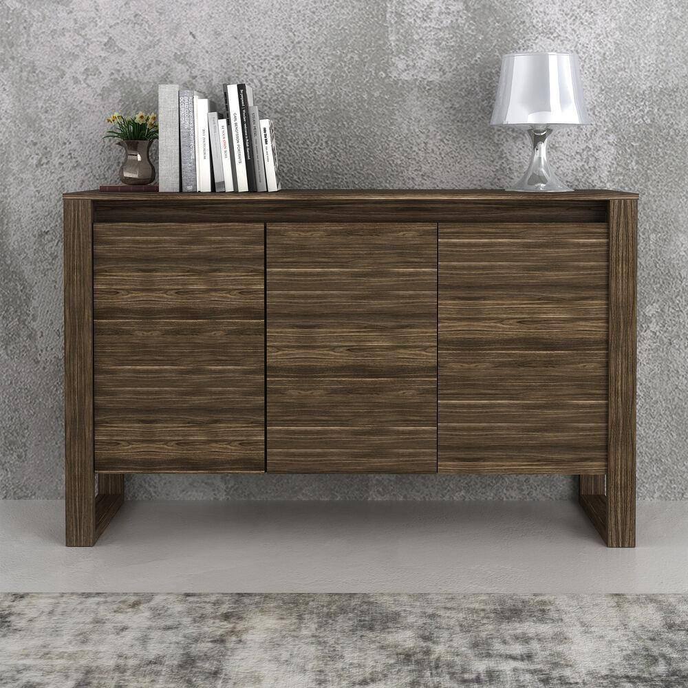 Balcão Escritório Com 3 Portas Multimóveis Cr25044 Nogal