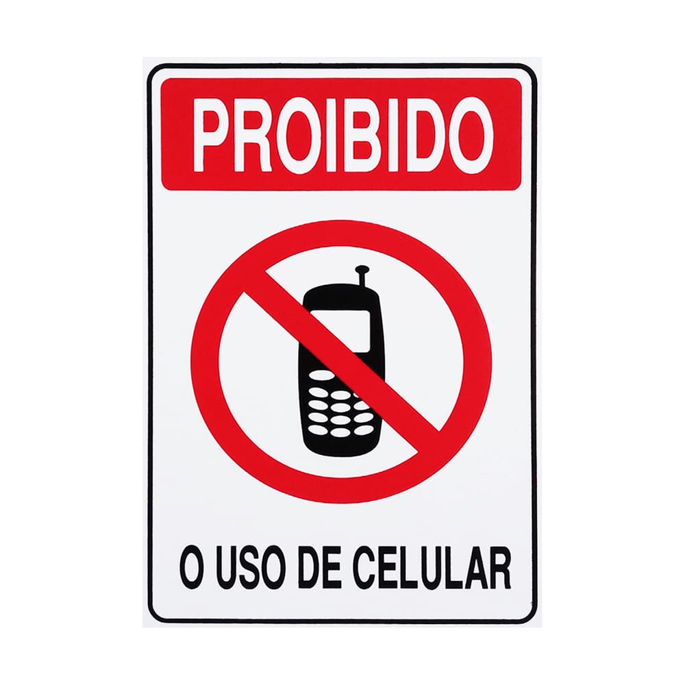Placa De Sinalização Proibido O Uso De Celular 20x30 Acesso - S-228 F9e
