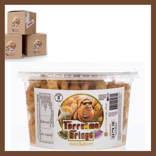 Torresmo Croquante E Saboroso Gringo Atacado Cx Com 80 Und