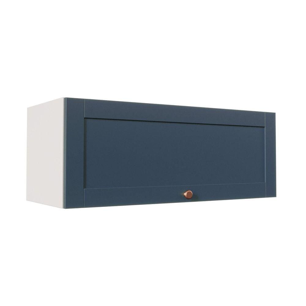 Armário Aéreo Porta Basculante 90cm Arizona CabeCasa MadeiraMadeira Branco/Azul