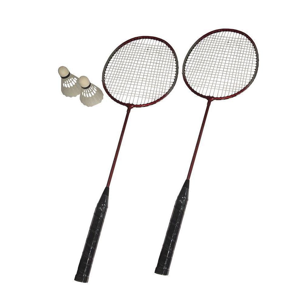 Badminton Kit 2 Raquetes 2 Petecas Bolsa Transporte Vermelho