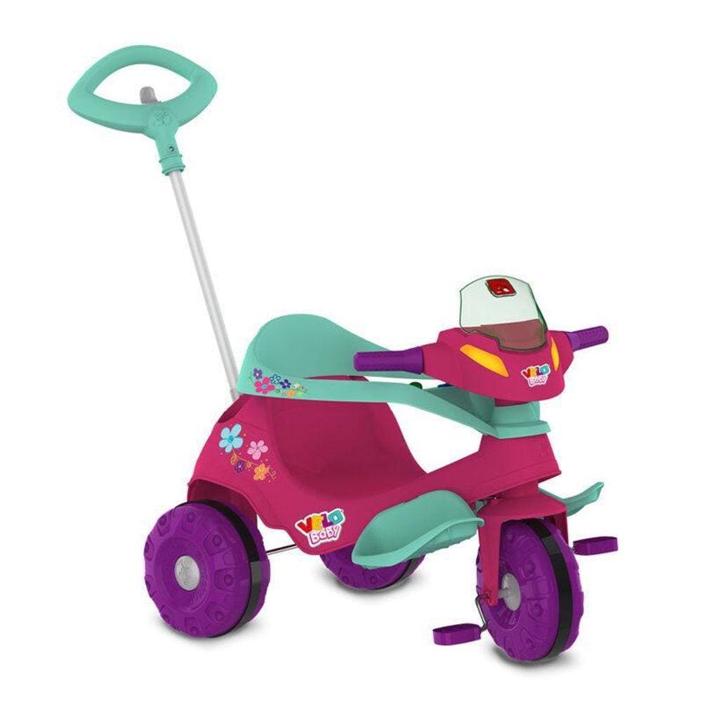 Triciclo Velobaby G2 Passeio & Pedal Rosa- Bandeirante 357