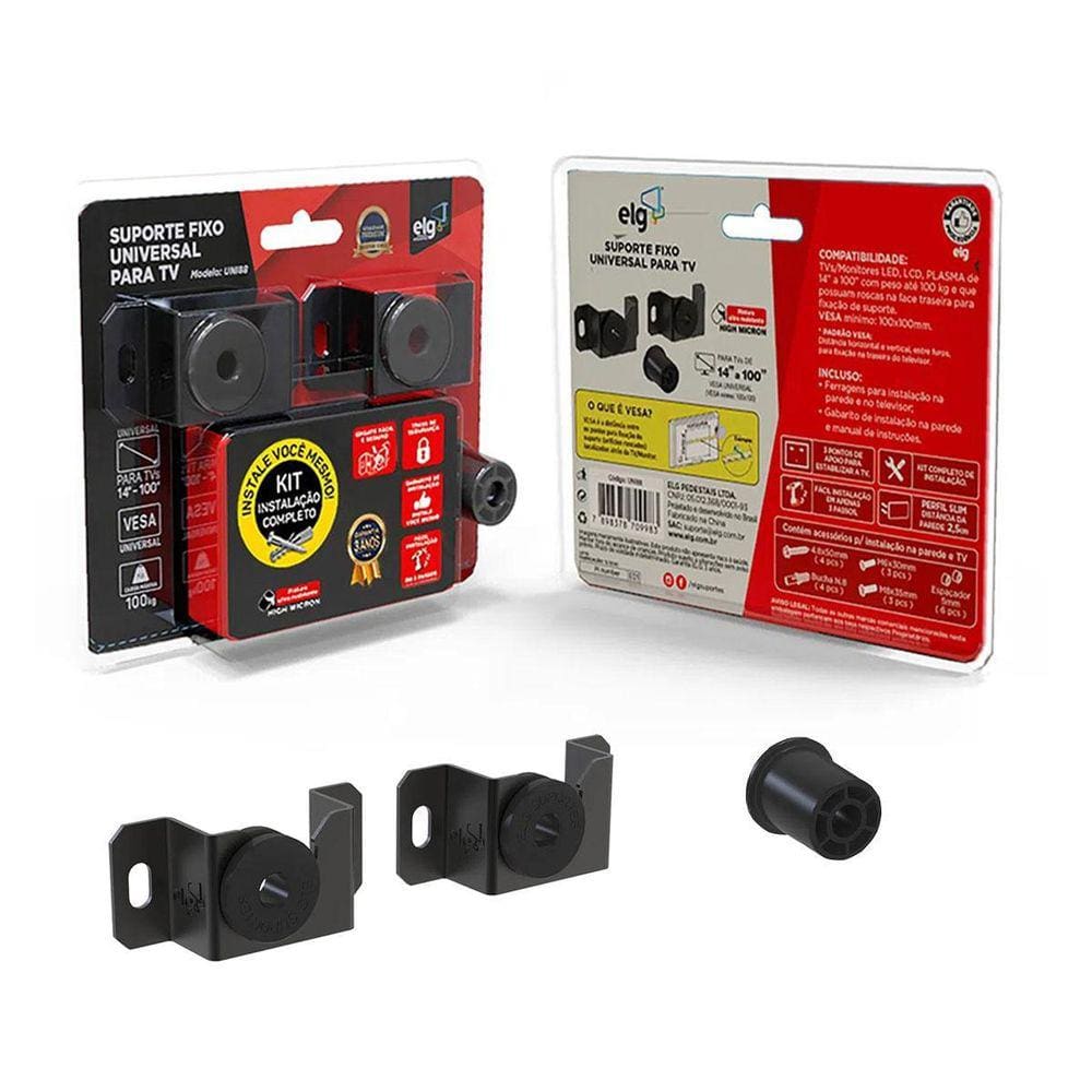 Suporte Fixo Universal Elg Uni88, Tv/Monitores 14`` A 100``