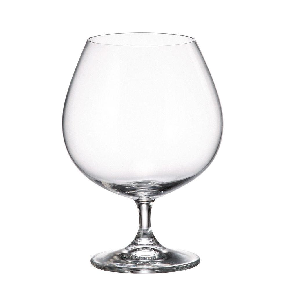 Jogo Com 6 Taças De Cristal Conhaque 690Ml Colibri Bohemia
